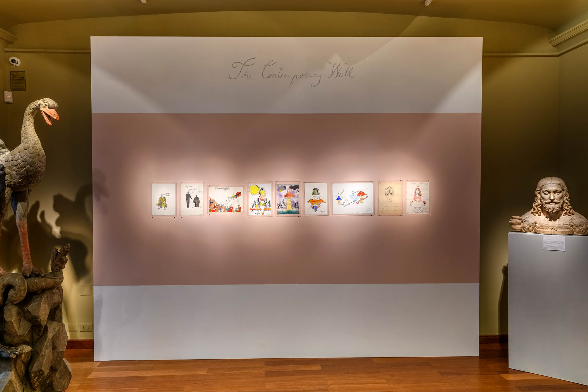 The Contemporary Wall with colorful artworks