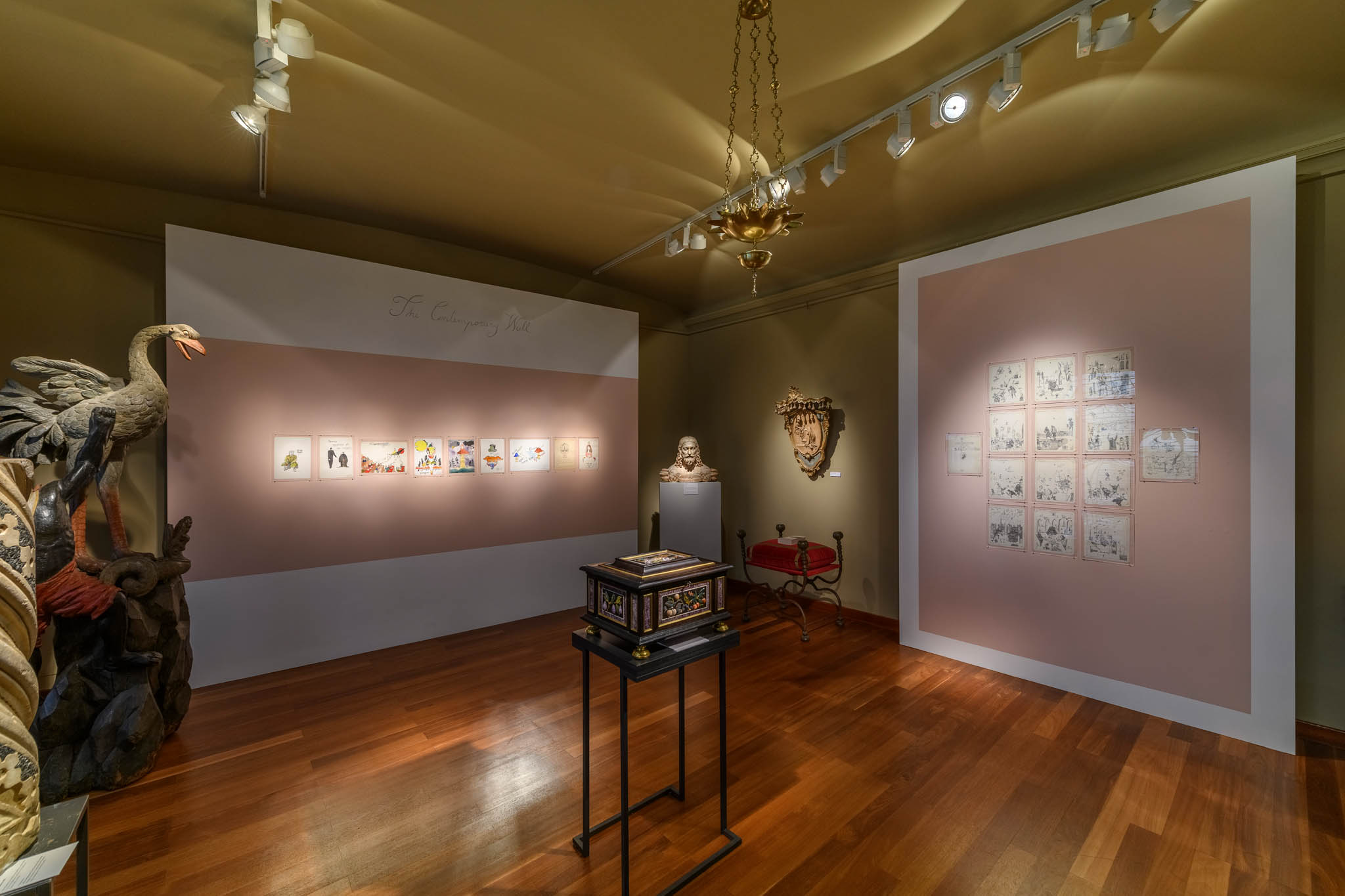 Gallery wide view with both walls