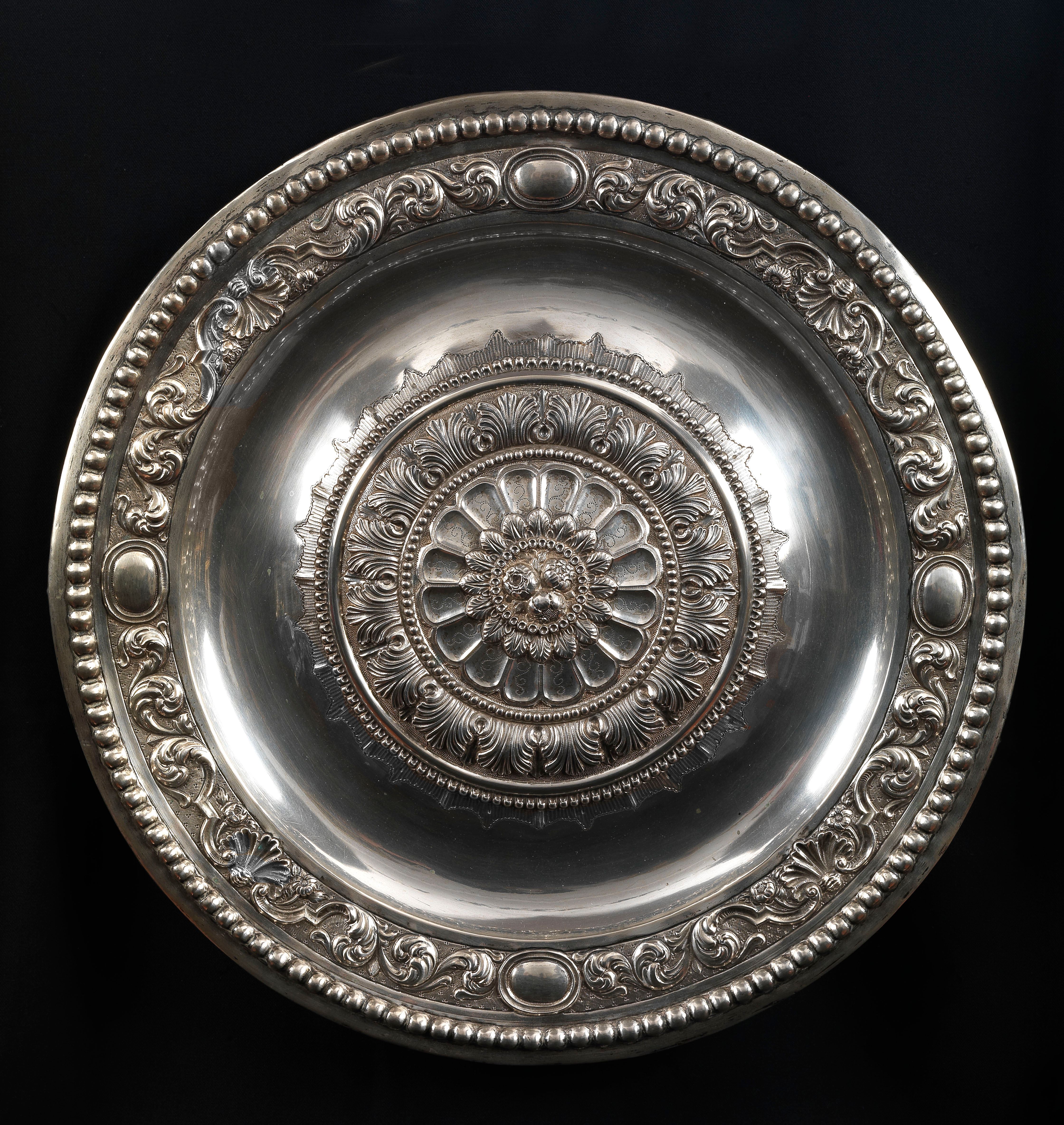 Seder Plate by G. Canavero, silver, Turin, mid 19th century